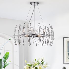 Aralyne 8-light Crystal and Chrome Twig Bud Chandelier