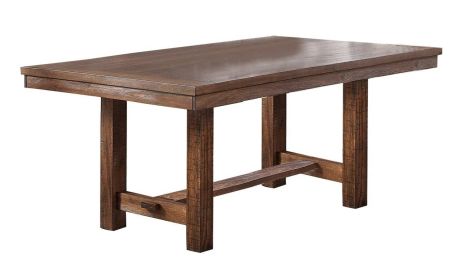 Natural Brown Finish Solid wood 1pc Dining Table Wooden Contemporary Style Kitchen Dining Room Furniture