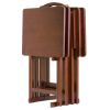 Alex 5-Pc Snack Table Set; Walnut