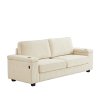 86.5 inch Sofa Couch- Deep Seat Sofa with two storage spaces, T-Pyce Charging Ports , USB Charging Ports & 2 Cup ,Corduroy 3 Seater Couch, Modern Sofa