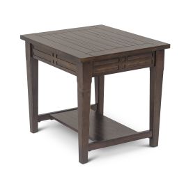 Classic Hardwood End Table - Charming Design, Cherry Finish - Ample Hidden Storage Space - Elegant Addition to Living Room