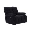 360 Degree Swivel Fabric Single Sofa Heavy Duty Reclining Chair for Living Room, BLACK