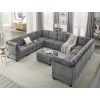 U shape Modular Sectional Sofa,DIY Combination,includes Seven Single Chair, Four Corner and One Ottoman,Grey