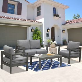 Comfortable Couch Grey Patio Outdoor Double Small Sleeper Sofa Furniture With Aluminum Frame