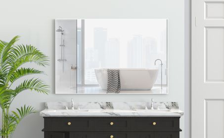 48"x32" Oversized Modern Rectangle Bathroom Mirror with White Frame Decorative Large Wall Mirrors for Bathroom Living Room Bedroom Vertical or Horizon