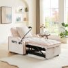 3-in-1 Sofa Bed, Convertible Sleeper Chair Sofa Bed Adjustable Pull Out Sleeper Chair Bed Multi-Pockets Folding Sofa Bed for Living Room Bedroom Small