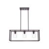 Contemporary Chandeliers Black 3 Light Modern Dining Room Lighting Fixtures Hanging, Kitchen Island Cage Linear Pendant Lights Farmhouse Flush Mount C