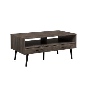 Contemporary 2-Drawer Low Coffee Table ‚Äì Slate Grey