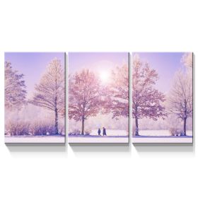 3 Panels Framed Vivid Winter Landscape Canvas Wall Art Decor,3 Pieces Mordern Canvas Decoration Painting for Office,Dining room,Living room, Bedroom D