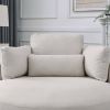 [Video] Welike Swivel Accent Barrel Modern Sofa Lounge Club Big Round Chair with Storage Ottoman Linen Fabric for Living Room Hotel with Pillows