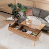 47 Inch Lift Top Coffee Table with 2 Hidden Compartments