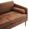 134*71*74cm Hot Stamping Cloth With Pillow Two-seater Surrounding Chair Indoor Two-seater Sofa Brown