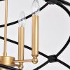 Transitional Gold/Matte Black Metal Chandelier Fixture; 8 lights ; 2-Tier-Candle Ceiling Light for Living Room; Bedroom; Dining Room; Dimmable; E12; W