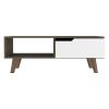 DEPOT E-SHOP Kobe Coffee Table 2.0 , One Open Shelf, One Drawer, Dark Brown/White