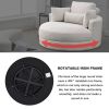 [Video] Welike Swivel Accent Barrel Modern Sofa Lounge Club Big Round Chair with Storage Ottoman Linen Fabric for Living Room Hotel with Pillows