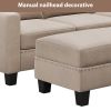 [VIDEO provided] 81.1*76.3*35" Reversible Sectional Couch with Storage Ottoman L-Shaped Sofa,Sectional Sofa with Chaise,Nailheaded Textured Fabric 3 p