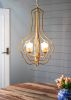 4 - Light Metal Chandelier, Hanging Light Fixture with Adjustable Chain for Kitchen Dining Room Foyer Entryway, Bulb Not Included