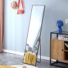 3rd generation gray solid wood frame full length mirror, dressing mirror, bedroom porch, decorative mirror, clothing store, floor mounted large mirror