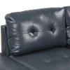 94.88" L-Shaped Corner Sofa Pu Leather Sectional Sofa Couch with Movable Storage Ottomans for Living Room, Blue