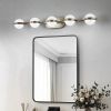 Modern Minimalist Bathroom Vanity Light, LED 5 Bulb Frosted Glass Shades, Wall Mounted Decorative Lighting Fixture, Suitable for Bathroom Vanity Mirro