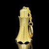 3ML Golden Vintage Essential Oil Bottle Keychain Dispenser Bottle Glass Empty Perfume Bottle Refillable Container