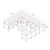 U shape Modular Sectional Sofa,DIY Combination,includes Seven Single Chair, Four Corner and One Ottoman,Grey