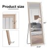 Third generation, light oak solid wood frame full-length mirror, large floor standing mirror, dressing mirror, decorative mirror, suitable for bedroom