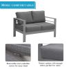 Comfortable Couch Grey Patio Outdoor Double Small Sleeper Sofa Furniture With Aluminum Frame