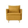 Modern fabric accent armchair;  upholstered single sofa chair;  Yellow Cotton Linen-30.7''