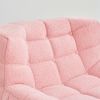 Bean Bag Chair Sofa, Sherpa Beanbag Chair Couch for Adults, Armless Tufted Bean Bag Lounge Soft Comfy Chair for Bedroom, Living Room or Balcony(Pink)