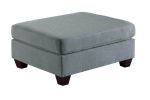 Modular Sectional 6pc Set Living Room Furniture Corner Sectional Couch Grey Linen Like Fabric 3x Corner Wedge 2x Armless Chairs and 1x Ottoman