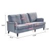 3 Seater Sofa Velvet Couches for Living Room, Sofas for Living Room Furniture Sets Chesterfield Sofa Loveseat Couch Chair for Living Room, Office (Gre