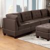 Modular Sectional 9pc Set Living Room Furniture Corner Sectional Tufted Nail heads Couch Black Coffee Linen Like Fabric 3x Corner Wedge 4x Armless Cha