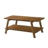 Metz Mid-Century Modern Wood Shelf Coffee Table, Walnut Finish