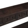 TREXM Rustic Entryway Console Table, 60" Long Sofa Table with two Different Size Drawers and Bottom Shelf for Storage (Espresso)