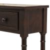 TREXM Console Table Sofa Table Easy Assembly with Two Storage Drawers and Bottom Shelf for Living Room, Entryway (Espresso)