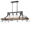 Blakes 4-light Faux-Wood Metal Kitchen Island Chandelier