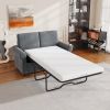 57.4" Pull Out Sofa Bed,Sleeper Sofa Bed with Premium Twin Size Mattress Pad,2-in-1 Pull Out Couch Bed with Two USB Ports for Living Room,Small Apartm