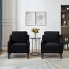 Modern Armchair, Living Room Single Seat Sofa Chair with Wooden Legs, Upholstered Velvet Accent Chair for Living Room, Bedroom,Black