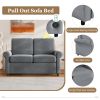 57.4" Pull Out Sofa Bed,Sleeper Sofa Bed with Premium Twin Size Mattress Pad,2-in-1 Pull Out Couch Bed with Two USB Ports for Living Room,Small Apartm