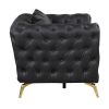 44" Modern Sofa Couch PU Upholstered Sofa with Sturdy Metal Legs, Button Tufted Back, Single Sofa Chair for Living Room,Apartment,Home Office, Black