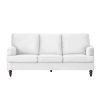 3 Seater Sofa Velvet Couches for Living Room, Sofas for Living Room Furniture Sets Chesterfield Sofa Loveseat Couch Chair for Living Room, Office (Whi