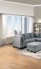 Modular Sectional 9pc Set Living Room Furniture Corner Sectional Tufted Nail heads Couch Gray Linen Like Fabric 3x Corner Wedge 4x Armless Chairs and