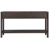 TREXM Rustic Entryway Console Table, 60" Long Sofa Table with two Different Size Drawers and Bottom Shelf for Storage (Espresso)