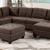 Modular Sectional 9pc Set Living Room Furniture Corner Sectional Tufted Nail heads Couch Black Coffee Linen Like Fabric 3x Corner Wedge 4x Armless Cha