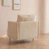 Modern fabric accent armchair;  upholstered single sofa chair;  Beige Cotton Linen-30.7''