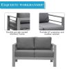 Comfortable Couch Grey Patio Outdoor Double Small Sleeper Sofa Furniture With Aluminum Frame