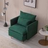 Modern fabric accent armchair;  upholstered single sofa chair;  Emerald Cotton Linen-30.7''