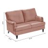 2 Seater Sofa Velvet Couches for Living Room, Sofas for Living Room Furniture Sets Chesterfield Sofa Loveseat Couch Chair for Living Room, Office (Pin