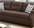 2pcs Sofa set Living Room Furniture Dark Coffee Plush Polyfiber Sofa Loveseat w Console Pillows Couch